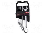 Wrench-set; combination spanner,with ratchet; 6pcs. PROLINE