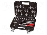 Wrench-set; 6-angles,socket spanner; Chrom-vanadium steel; 1/4" PROLINE