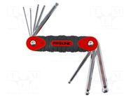 Wrench-set; hex key,spherical; 8pcs. PROLINE