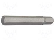 Screwdriver bit; hex key; HEX 9mm; 3/8"; Overall len: 75mm; 2pcs. PROLINE