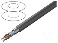 Wire; EcoCable Mini; 2x2x28AWG; MPPE; dark grey; 300V; 30.5m; 100ft ALPHA WIRE