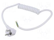 Cable; 3x1.5mm2; CEE 7/7 (E/F) plug angled,wires; PUR; coiled SIMECH