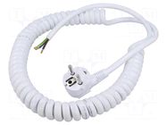 Cable; 3x1.5mm2; CEE 7/7 (E/F) plug angled,wires; PUR; coiled SIMECH