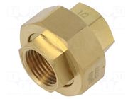 Splice terminal: double connector; brass CW617N; Thread: G 1/2" GEBO