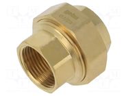 Splice terminal: double connector; brass CW617N; Thread: G 1"; BR GEBO