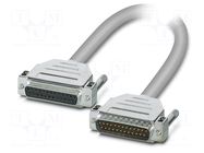 Cable; D-Sub 25pin socket,D-Sub 25pin plug; PVC; Len: 2m; grey PHOENIX CONTACT