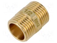 Splice terminal: nipple; male-male,hexagonal; brass CW617N; BR GEBO