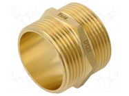 Splice terminal: nipple; male-male,hexagonal; brass CW617N; BR GEBO