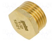 Splice terminal: plug; hexagonal; brass CW617N; BR GEBO
