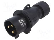 Connector: AC supply 3-phase; IP&S; 32A; 250V; 250VAC; plug; male AMPHENOL
