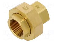 Splice terminal: double connector; brass CW617N; Thread: G 3/4" GEBO