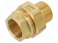 Splice terminal: double connector; brass CW617N; Thread: G 3/4" GEBO