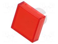 Actuator lens; 16mm; 51; red; plastic; Face dim: 15.3x15.3mm EAO