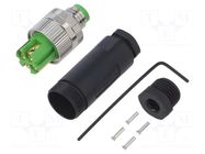Connector: M8; male; PIN: 3; straight; for cable; plug; 4A; IP67; 60V MURRELEKTRONIK
