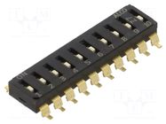 Switch: DIP-SWITCH; Poles number: 10; OFF-ON; 0.025A/24VDC; Pos: 2 TE Connectivity
