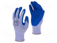 Protective gloves; Size: 9; blue-purple; latex,polyester; 12pcs. LAHTI PRO