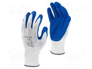 Protective gloves; Size: 9; navy blue-white; latex,polyester LAHTI PRO