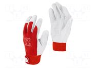 Protective gloves; Size: 10; white-red; tag LAHTI PRO