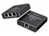 Switch Ethernet; RJ45 socket x4,USB C socket; black; 100m QOLTEC