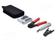 Tools set: for lan networks service; bag; 4pcs. DIGITUS