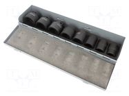 Wrench-set; 6-angles,socket spanner,impact; 3/4"; 8pcs. PROLINE