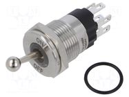 Switch: toggle; Pos: 2; SPDT; ON-ON; 5A/250VAC; -40÷85°C; IP67; 24VDC ONPOW
