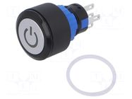 Switch: push-button; Pos: 2; SPDT; 0.5A/220VAC; 1A/24VDC; ON-(ON) ONPOW