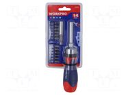 Kit: screwdrivers; Phillips,Pozidriv®,slot,Torx®; 13pcs. Workpro
