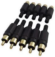 RCA CONN, PLUG, 1POS, 9.2MM, BLACK