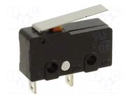 Microswitch SNAP ACTION; 10.1A/250VAC; with short lever; Pos: 2 OMRON Electronic Components