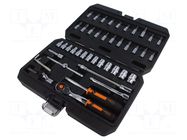 Wrench-set; 6-angles,socket spanner; 1/4"; 46pcs. NEO TOOLS