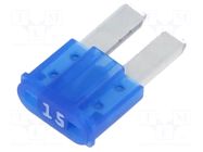 Fuse: fuse; 15A; 32VDC; automotive; 9.1mm; MINI; 9.1x3.8x15.3mm ELED
