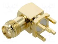 Connector: SMA; socket; female; angled; THT; on PCBs; PTFE GCT
