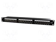 Patch panel; black; Number of ports: 24; Cat: 5e; RJ45 socket x24 GEMBIRD