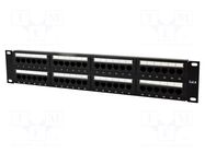 Patch panel; black; Number of ports: 48; Cat: 6; RJ45 socket x48 GEMBIRD