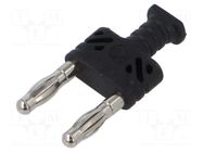Adapter; black; 60VDC; 32A; banana 4mm socket,banana 4mm plug x2 HIRSCHMANN T&M