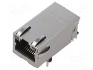 Connector: RJ45; socket; PIN: 8; shielded,PoE,with LED; 8p8c; THT BEL FUSE