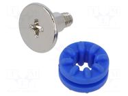Grommet; Ømount.hole: 6.35mm; Øhole: 3.9mm; EPDM; blue KEYSTONE