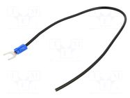 Cable with crimped terminals; H07V-K; 1.5mm2; black; 250mm; fork CHEVAL