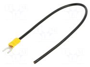 Cable with crimped terminals; H07V-K; 4mm2; black; 250mm; fork CHEVAL