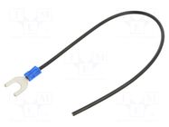 Cable with crimped terminals; H07V-K; 1.5mm2; black; 250mm; fork CHEVAL
