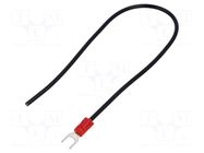 Cable with crimped terminals; H05V-K; 1mm2; black; 250mm; fork CHEVAL