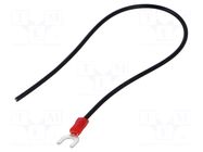 Cable with crimped terminals; H05V-K; 1mm2; black; 250mm; fork CHEVAL