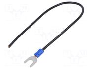 Cable with crimped terminals; H07V-K; 2.5mm2; black; 250mm; fork CHEVAL
