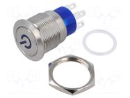 Switch: vandal resistant; Pos: 2; DPDT; 3A/250VAC; IP67; ON-ON; blue E-SWITCH