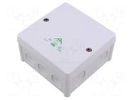 Enclosure: junction box; X: 102mm; Y: 102mm; Z: 57mm; IP66; white SPELSBERG