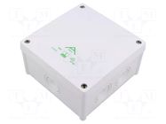 Enclosure: junction box; X: 127mm; Y: 127mm; Z: 70mm; IP66; white SPELSBERG