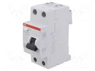 RCD breaker; Inom: 25A; Ires: 300mA; Max surge current: 250A; IP20 ABB