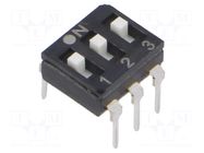 Switch: DIP-SWITCH; Poles number: 3; OFF-ON; 0.025A/24VDC; Pos: 2/3 ECE