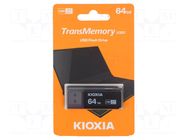Pendrive; USB 3.2; 64GB; HAYABUSA; black; USB A KIOXIA